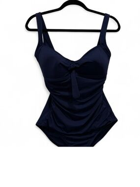 Tommy Bahama Navy Blue One-Piece with Front Tie Detail size 12